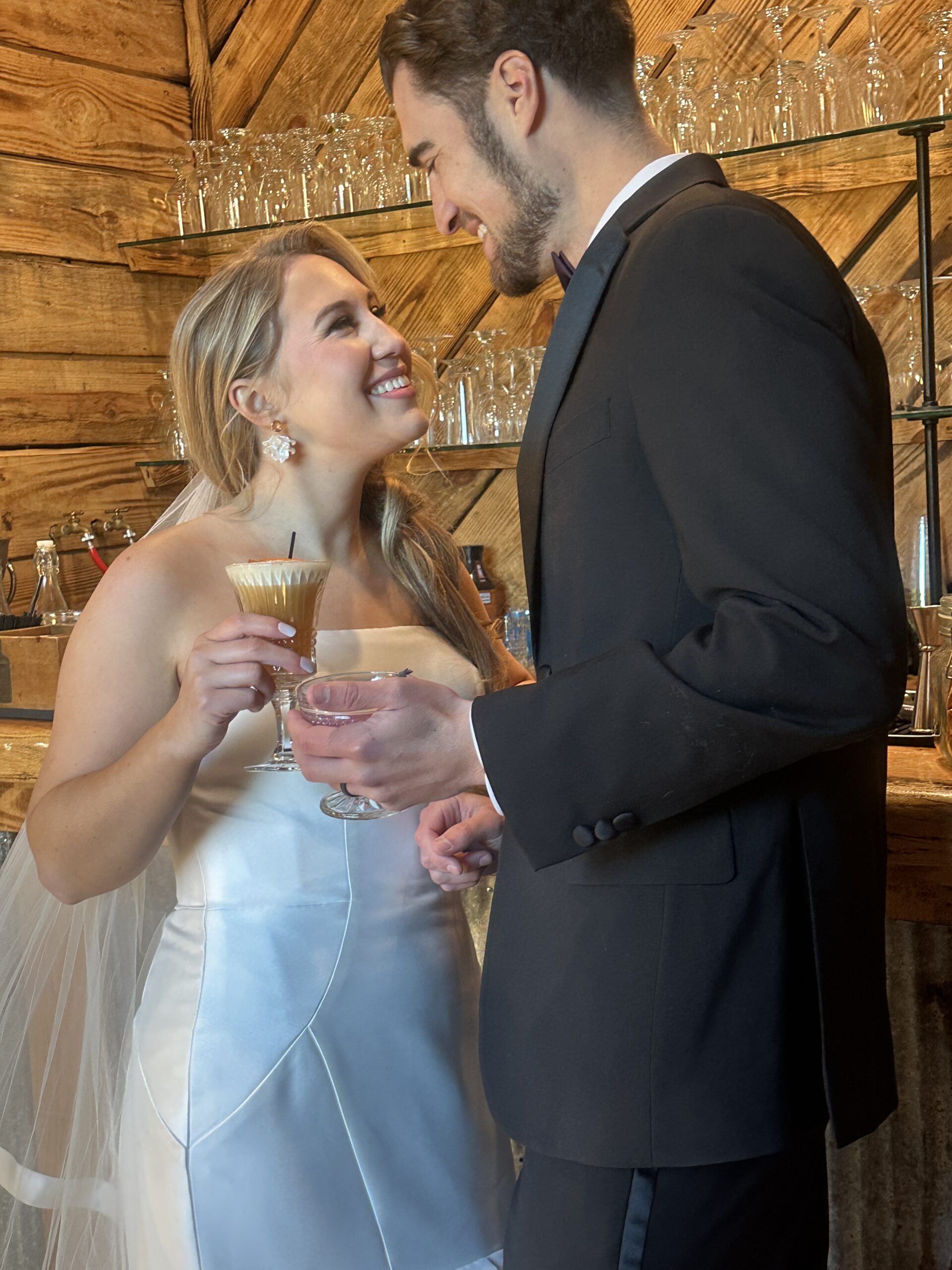 bride and groom on wedding day